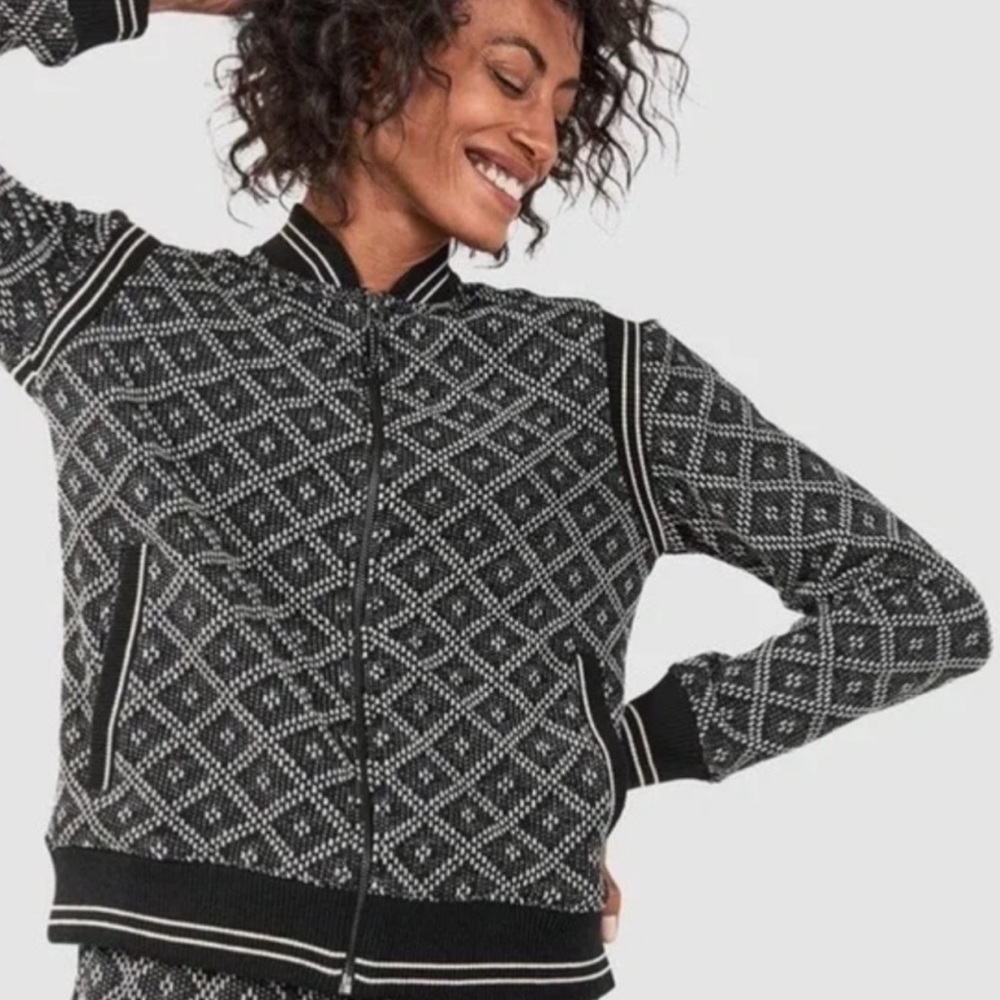Faherty embroidered jacket diamonds print bomber jacket